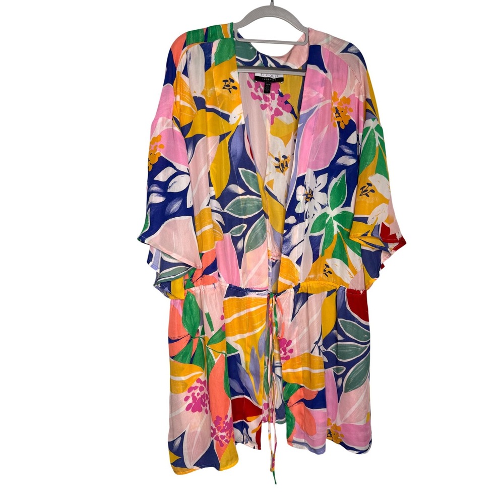 Eloquii Elements floral tropical swim beach cover up‎